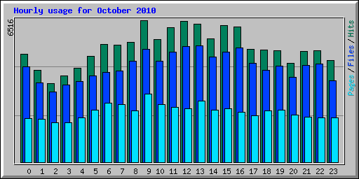 Hourly usage for October 2010